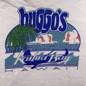 Vintage Crazy Shirts Shirt Mens Large White Huggo's Kailua Bay Hawaii 90s